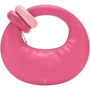 Women's Vegan Leather Top Handle Bag Rose Red Zipper Closure Stylish Tote